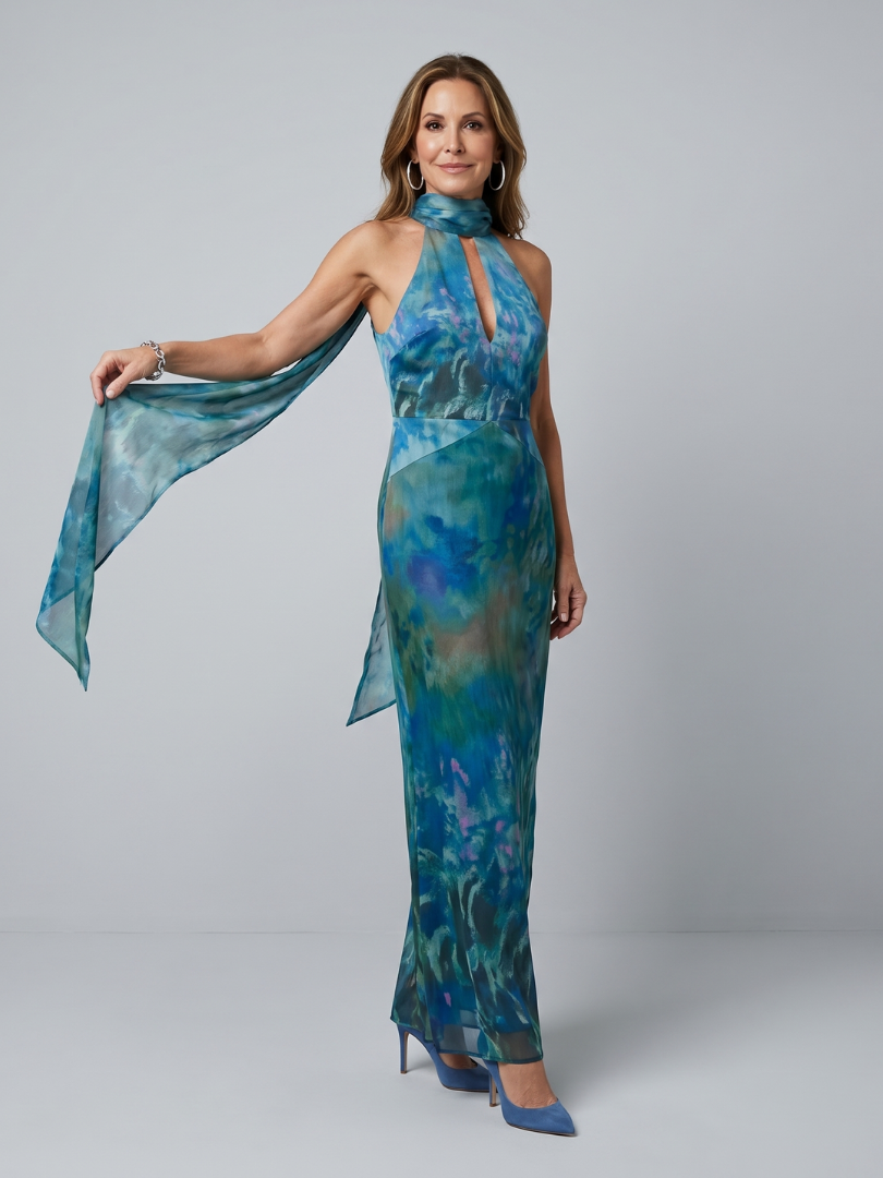 Juniper | Keyhole Halter Maxi Dress – Elegantes Design für Frauen