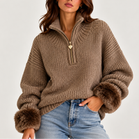 Mira | Kuscheliger und modischer Damen Oversized Zip-Pullover