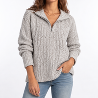 Sophia | Moderner und bequemer Damen Zip-Pullover mit Strukturstrick