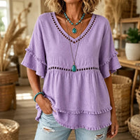 Eliana | Lässiges und feminines Boho Damen Tunika Top mit Fransen