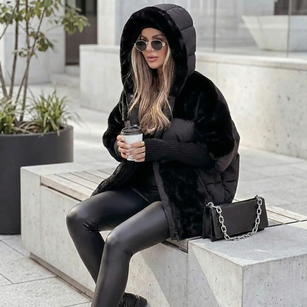 Cozevia | Quilted Hooded Jacket – Oversized Style for Women