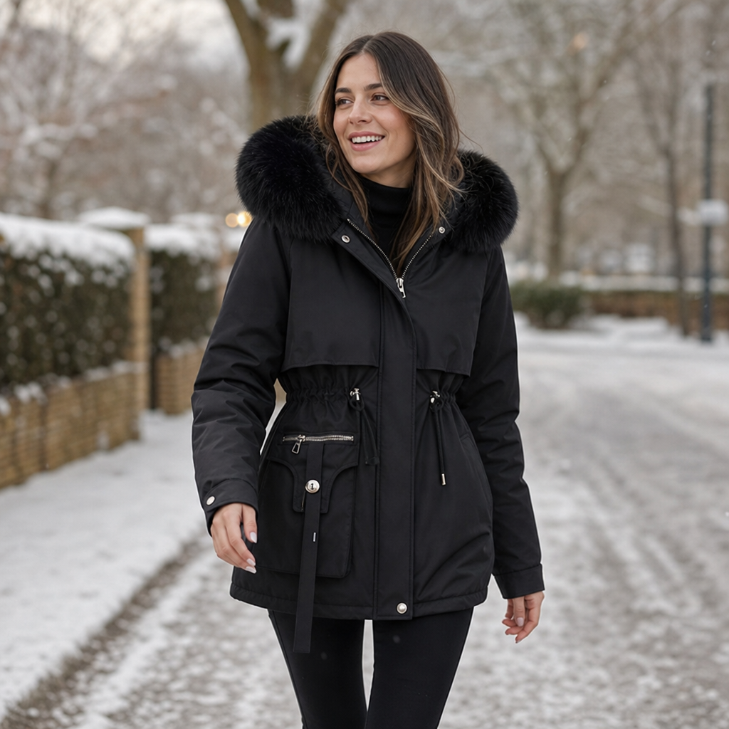 Duvella | Puffer Coat met Faux Fur Hood voor Dames