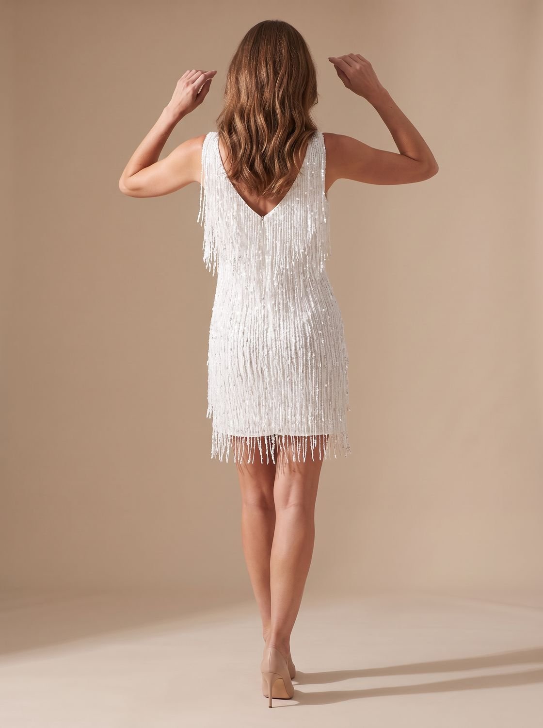 Scarlett | Mini-Party Kleid – Glitzernde Fransen für Frauen