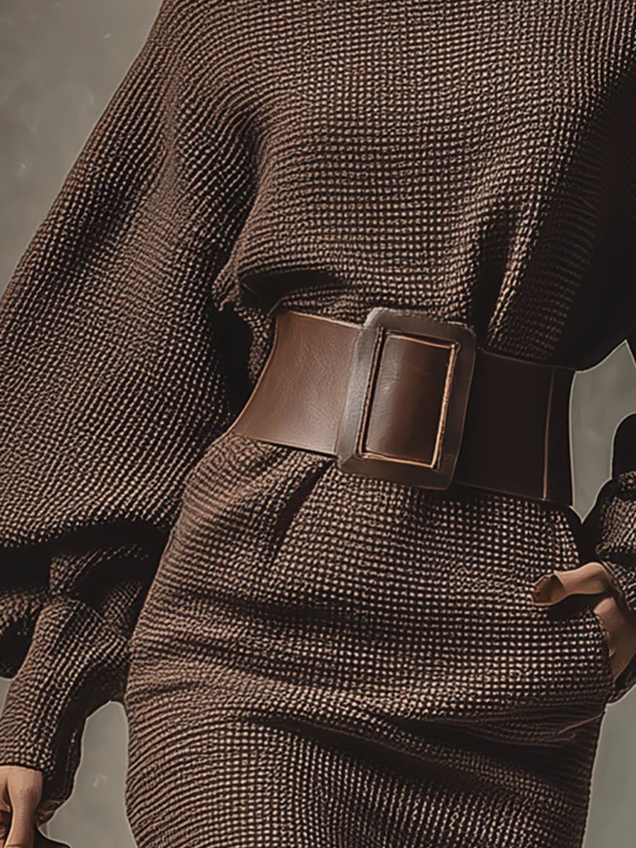 Clea | Strukturierter Gürteldress – Elegante Mini-Länge für Frauen