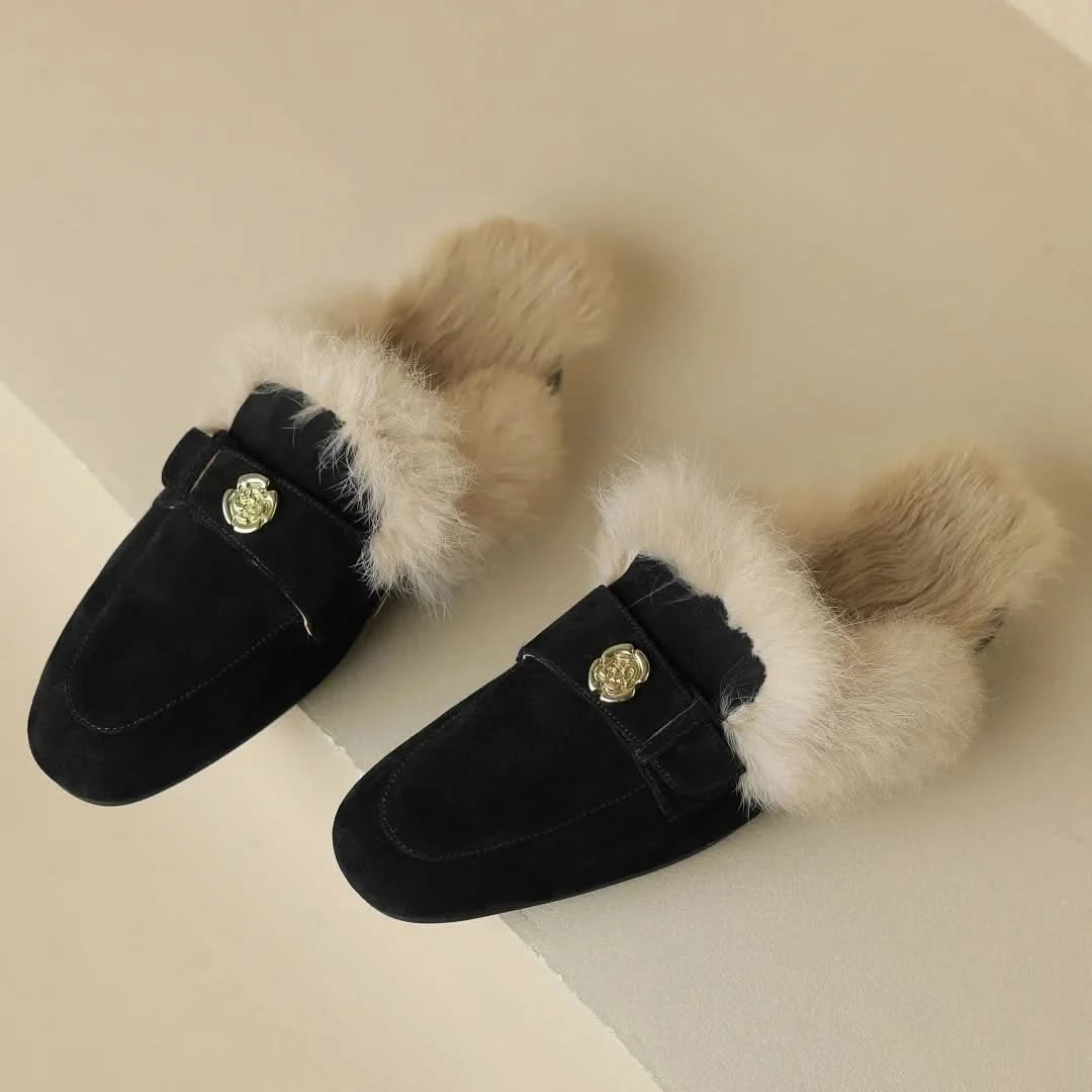Velora | Shearling Mules – Luxuriöse Struktur für Damen
