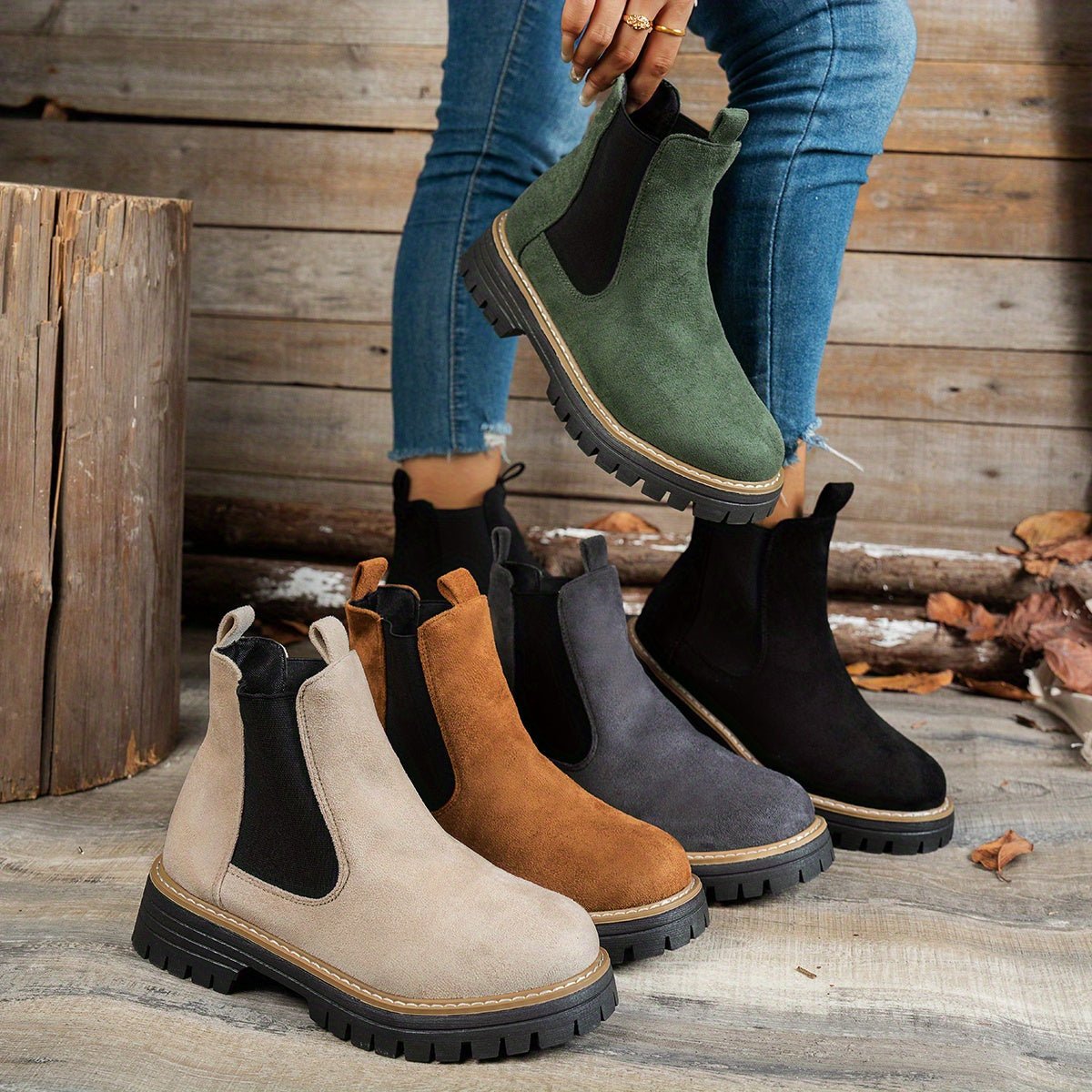 Mehetabel | Chelsea-Stiefeletten mit Profilsohle für Damen