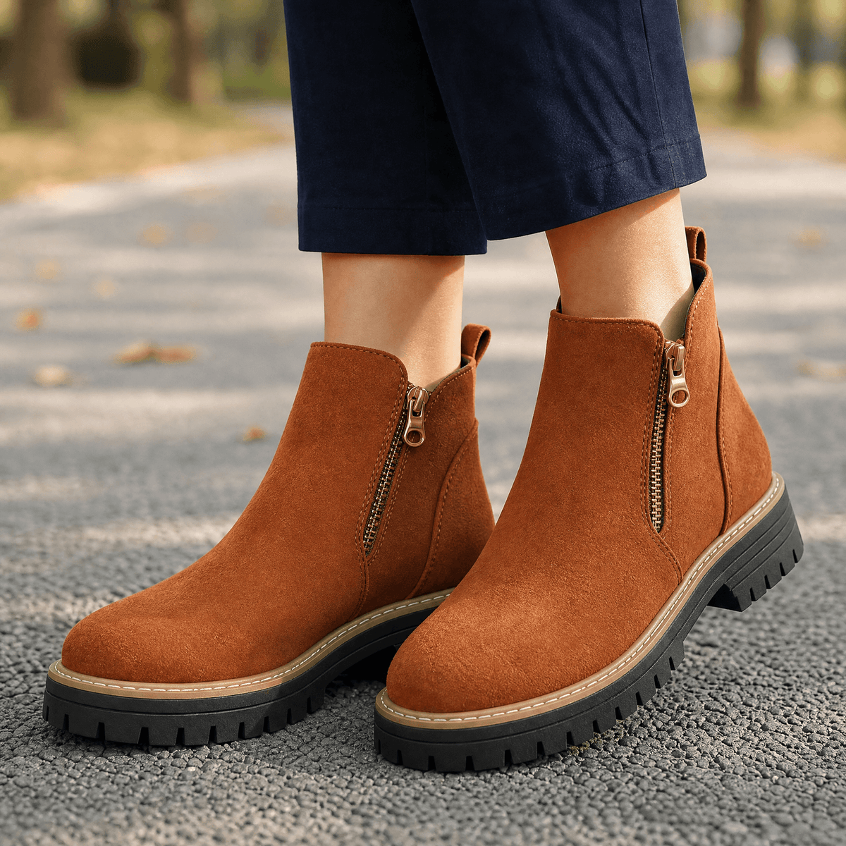 Stepara | Chelsea Boots – Bequeme Suede Stiefeletten mit seitlichem Reißverschluss