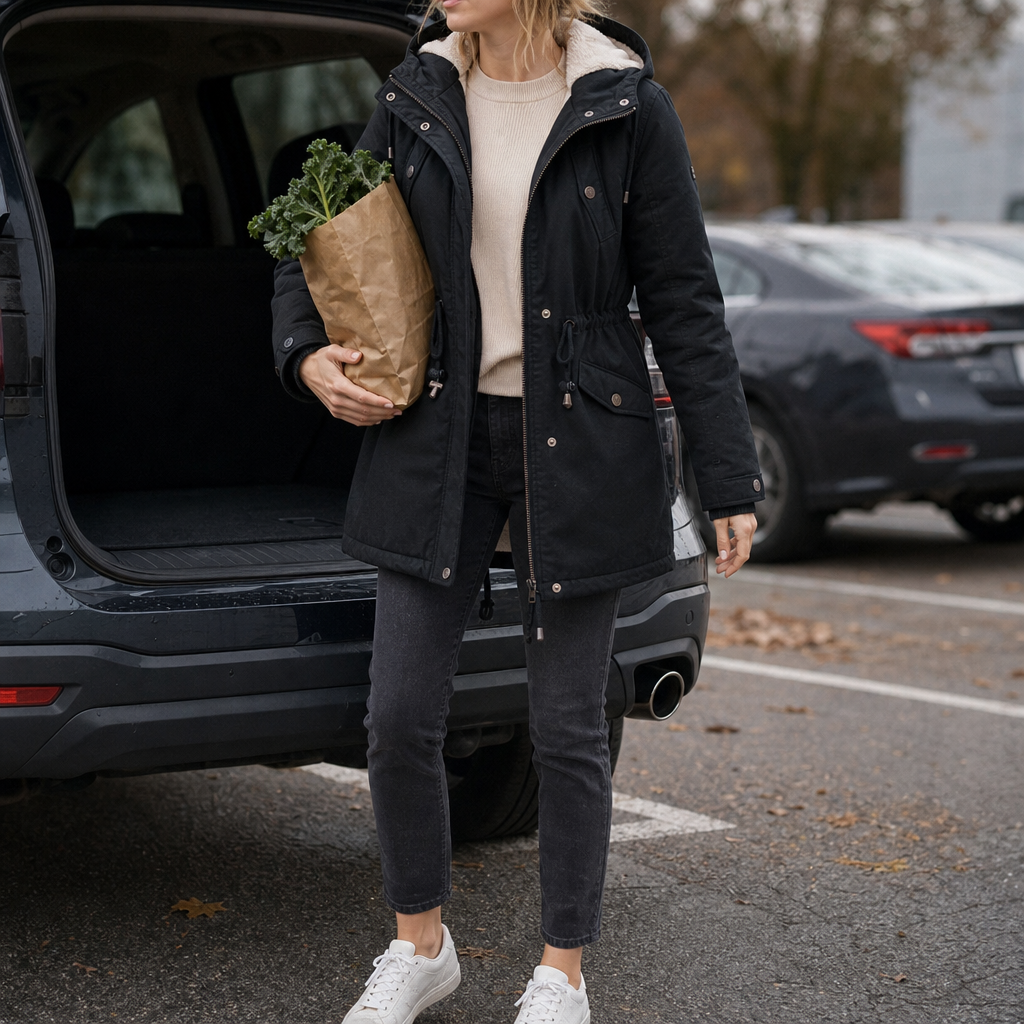 Warmbella | Padded Parka – Fleece-Lined with Defined Waist