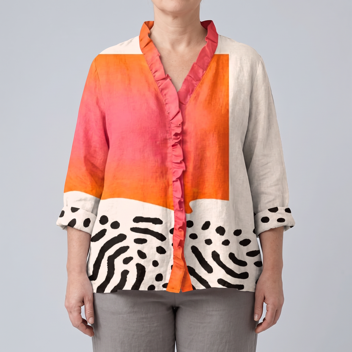 Martina | Moderne und bequeme Damenbluse mit abstraktem Muster