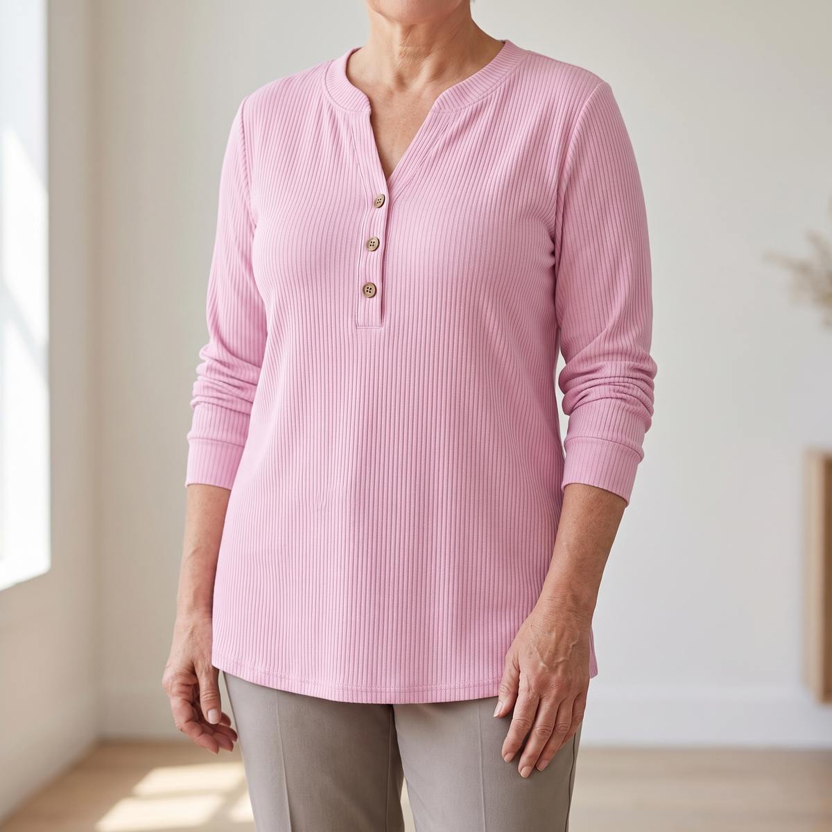 Stella | Modernes und bequemes Damen Langärmliges Henley Top